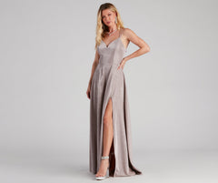Edna Formal Glitter Lace-Up Dress