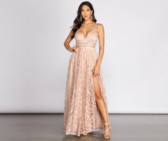 Dacia Embroidery Mesh Rhinestone Ball Gown