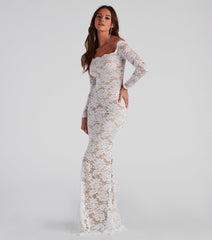 Liesel Formal Floral Lace Mermaid Dress