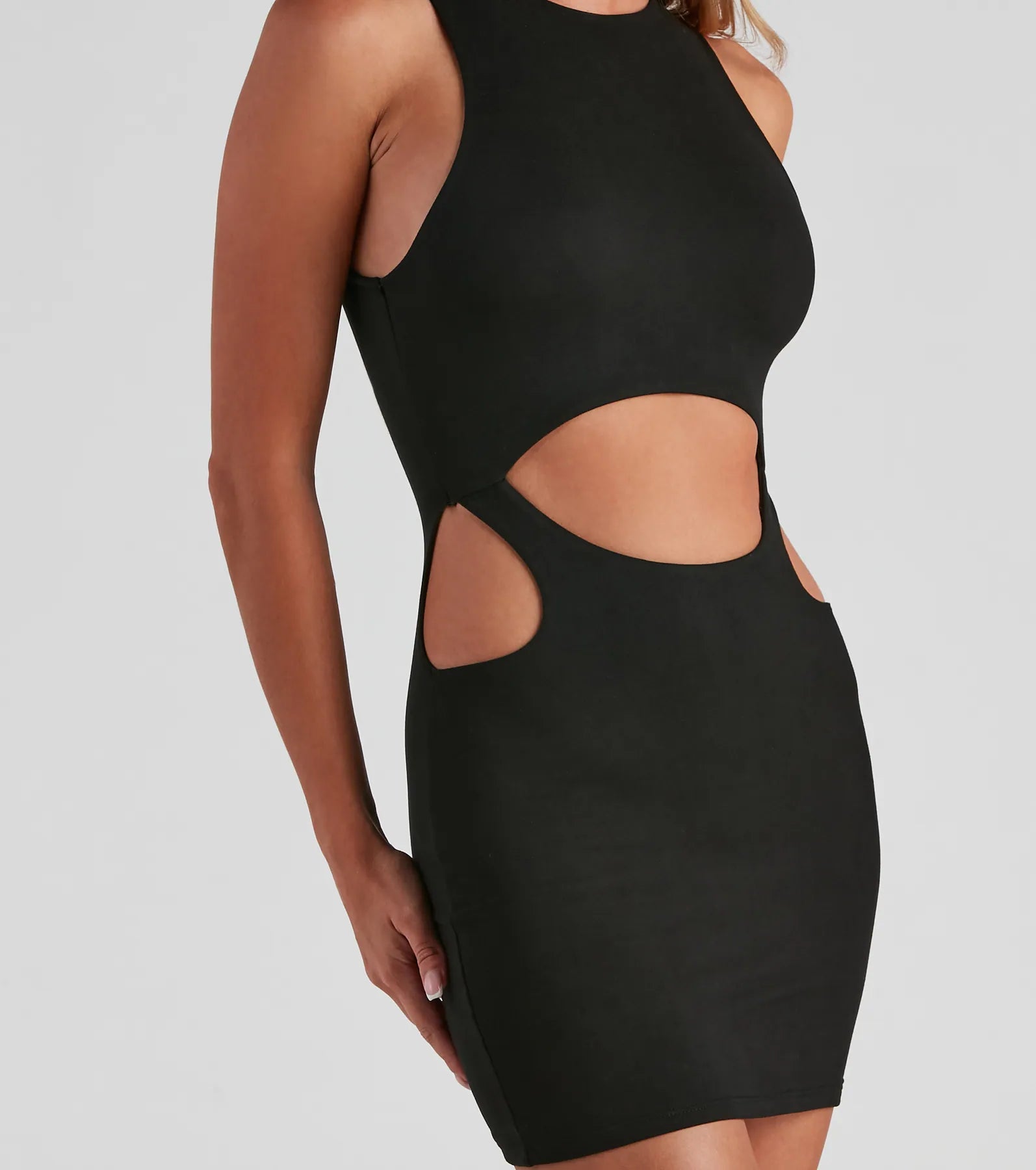 Piece Of Me Crew Cutout Mini Dress